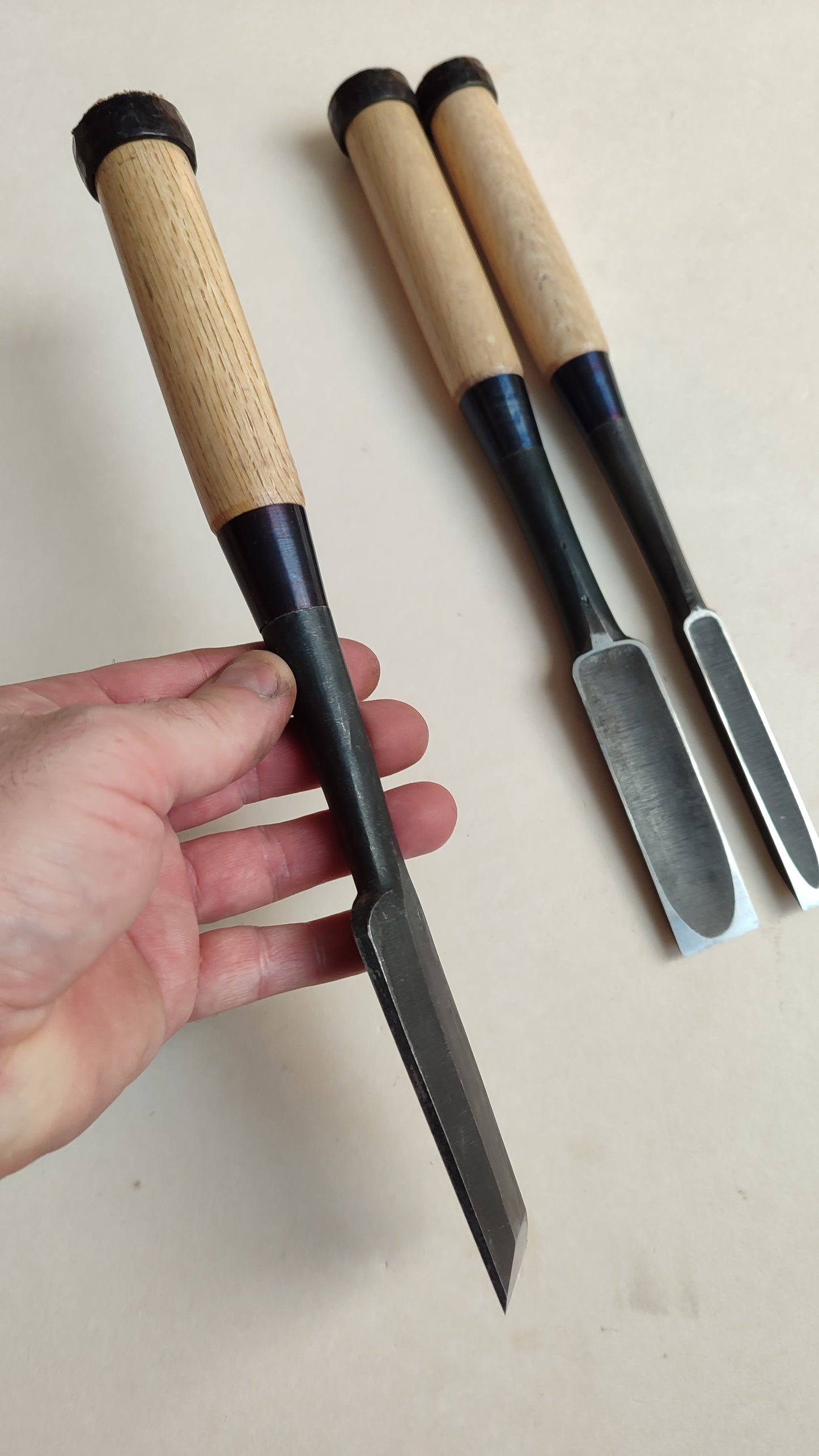 Trío de Tijeras Japonesas "Tataki Nomi" 12, 24, 36mm "Hideyuki"
