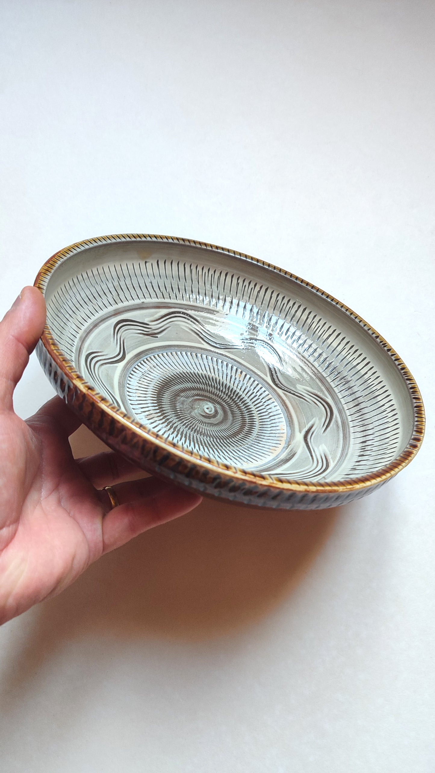 Grande assiette des céramiques de Oishiwara 238mm