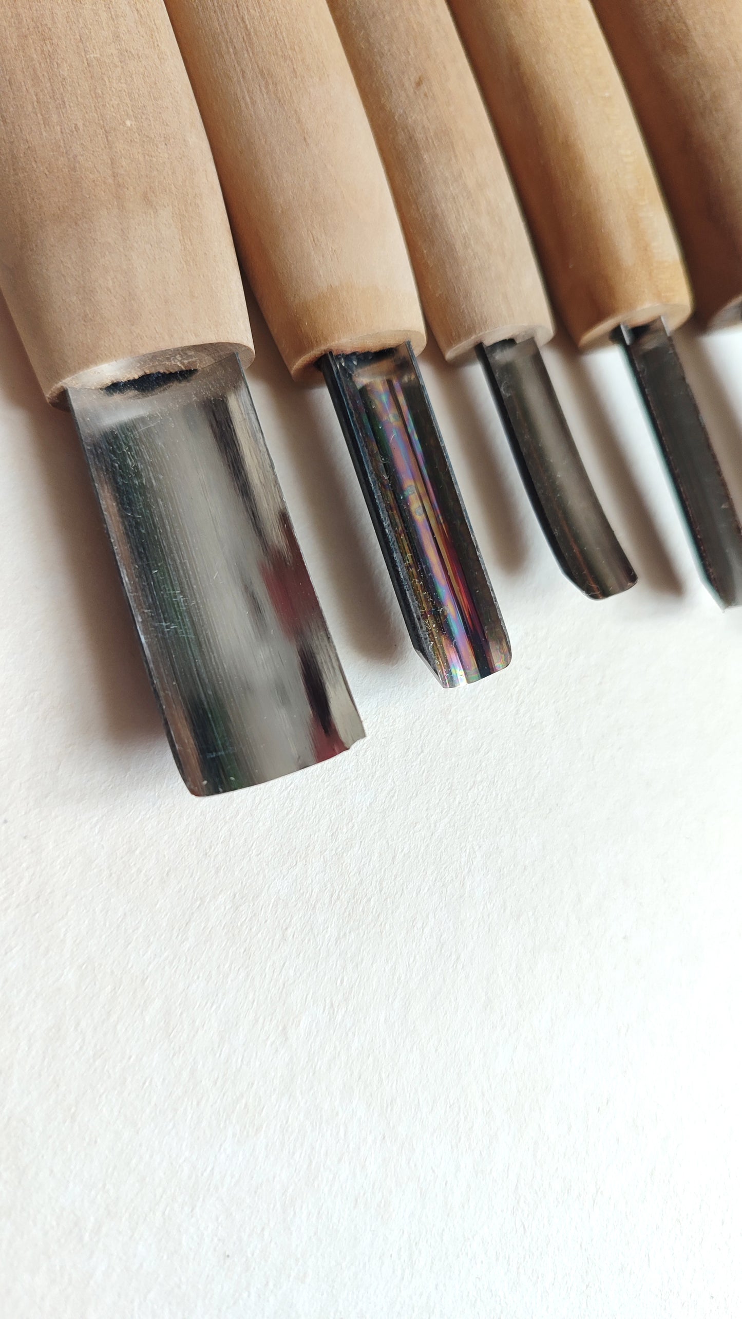 Set de 6 ciseaux japonais, gouges de gravure sur bois "Chokokuto"