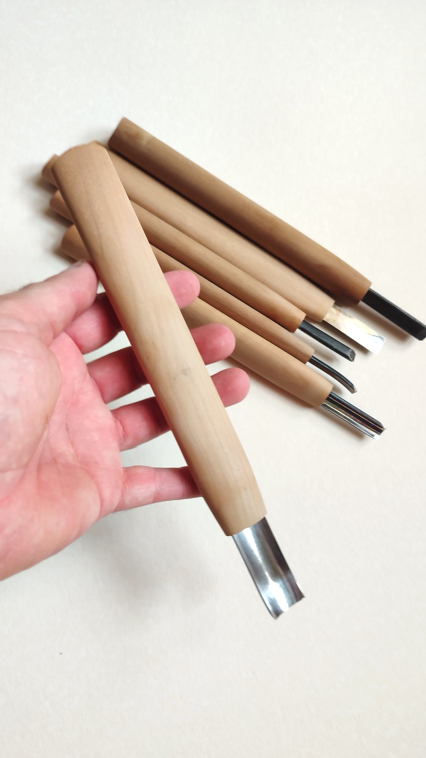 Set de 6 ciseaux japonais, gouges de gravure sur bois "Chokokuto"