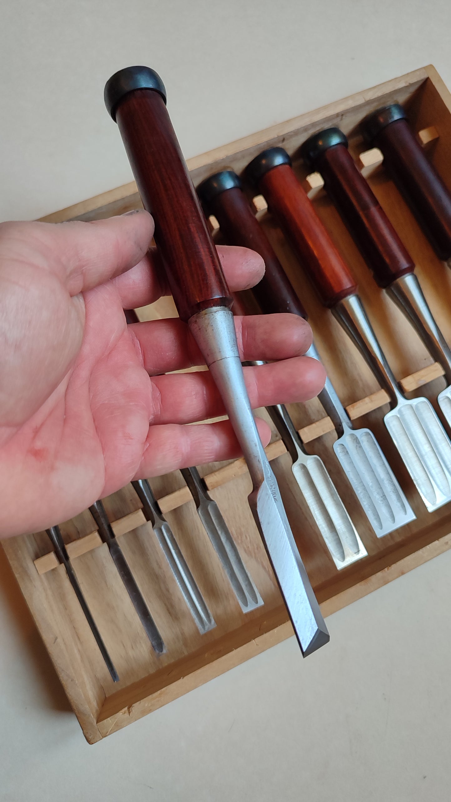 Set de ciseaux japonais Oire nomi "Mitsuyoshi Moto" forme "Shinogi".