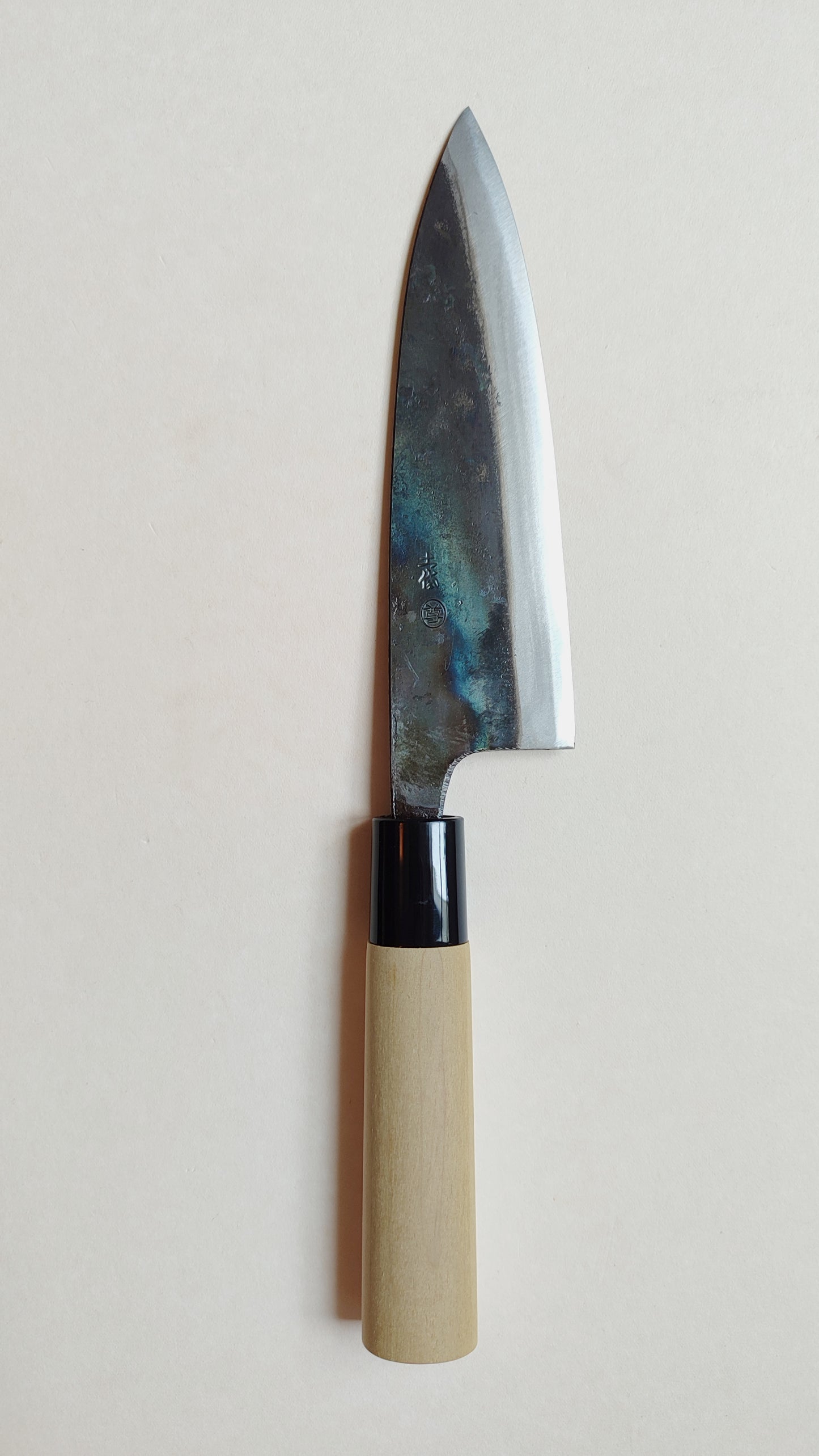 Couteau de cuisine japonais "Funayuki" 165mm White Steel "Kurouchi"