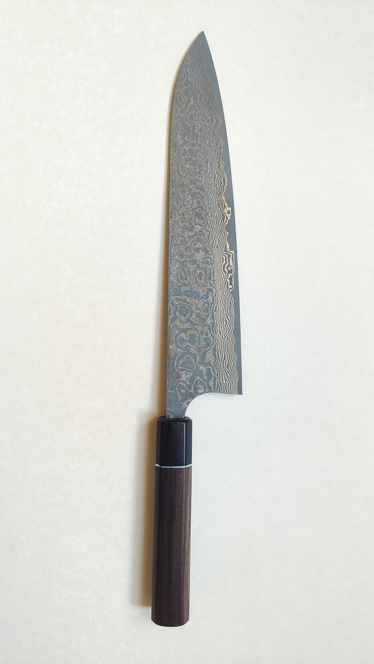 Magnifique couteau de cuisine japonais "Gyuto" 240mm Super Gold 2 Steel "Anryu"