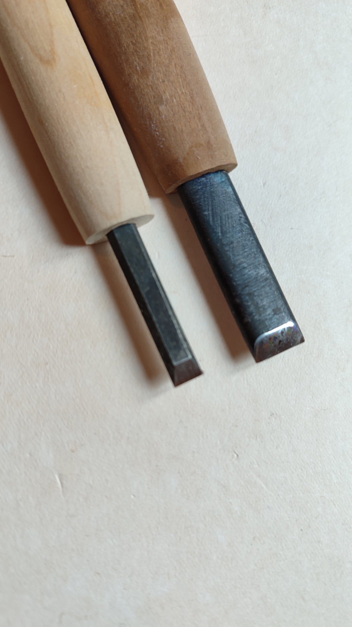 Duo de burins japonais de gravure sur bois "Chokokuto" 6, 12mm