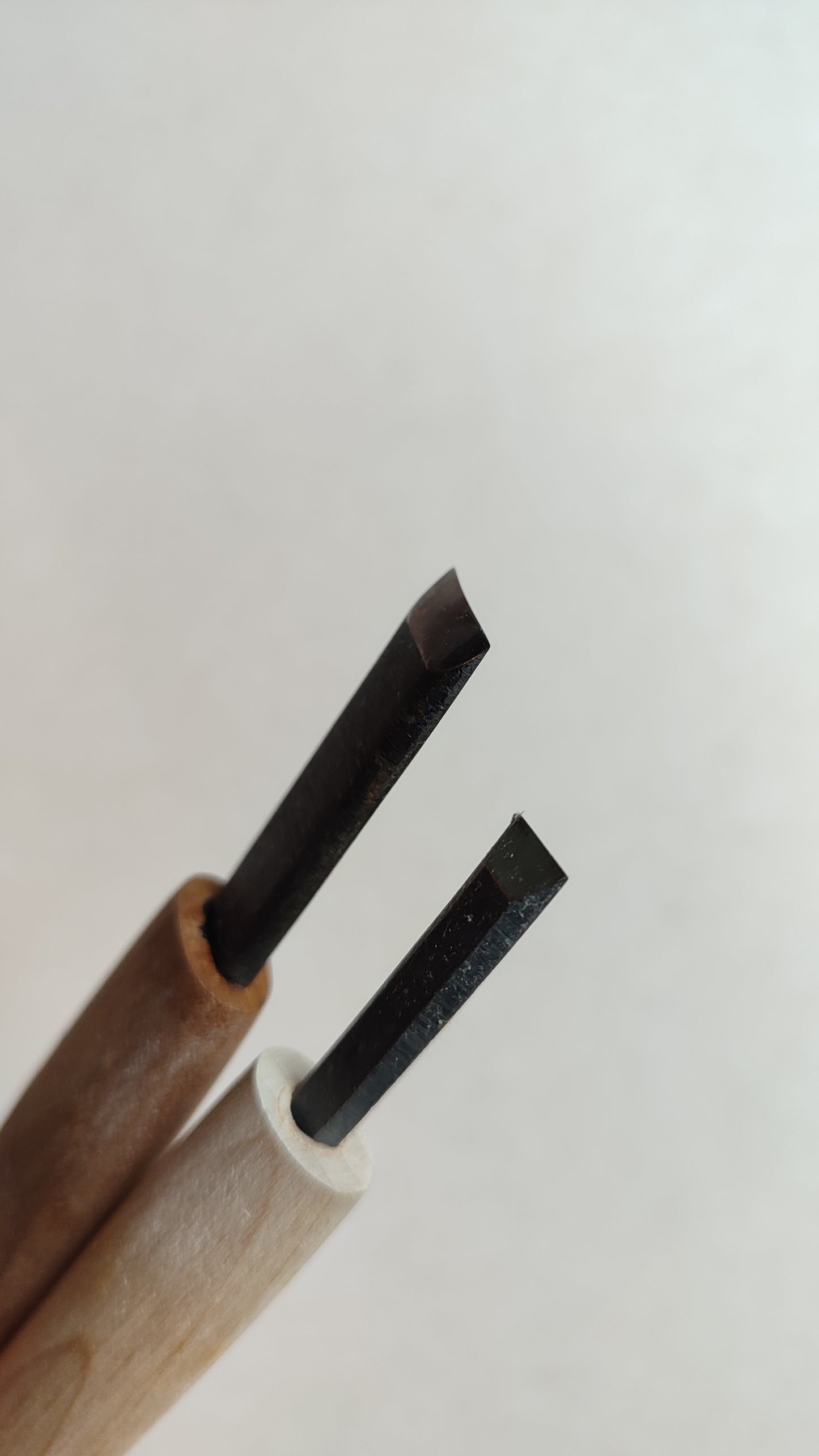 Duo de burins japonais de gravure sur bois "Chokokuto" 6, 12mm