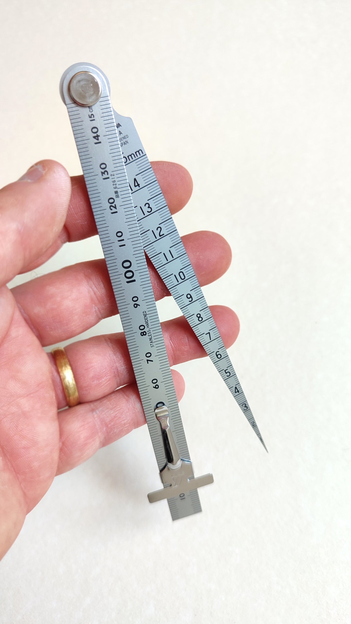 Duo jauge de diamètre et réglé japonais 150mm "Shinwa"