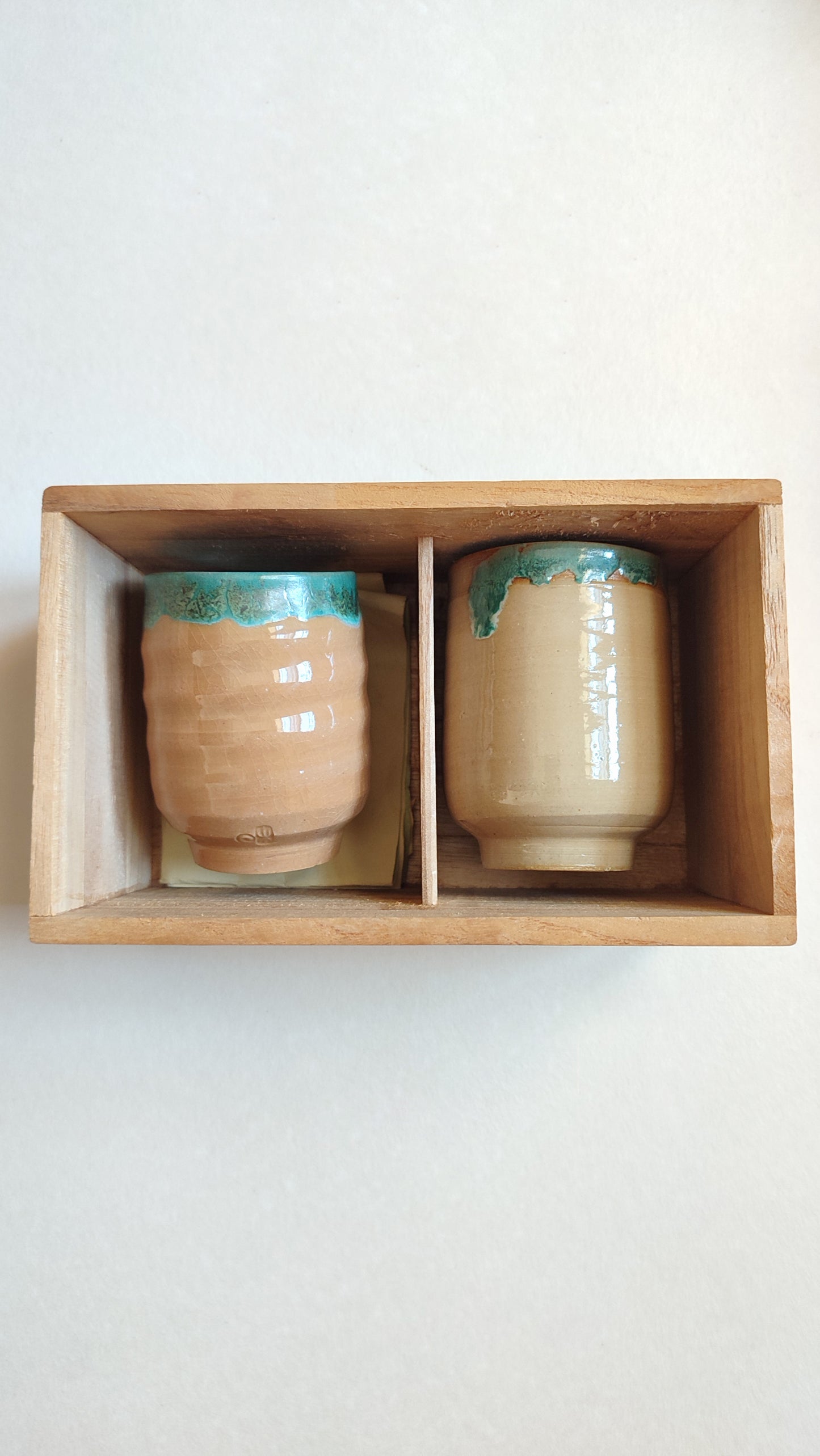 Paire de tasses à thé céramique de style "Mino" 80mm "Agano Yaki"