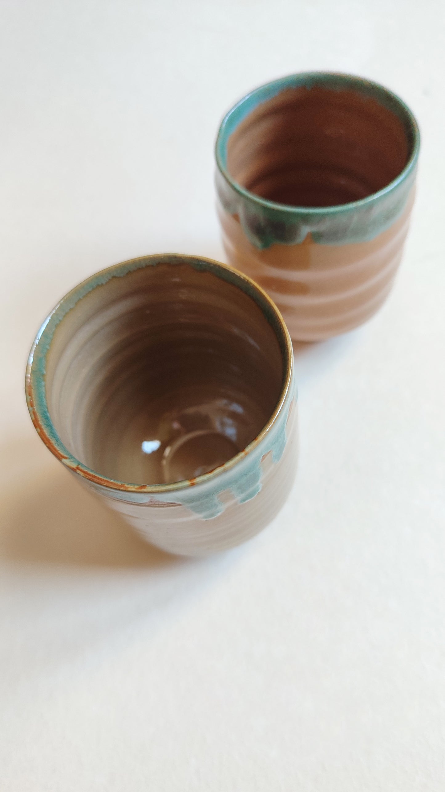 Paire de tasses à thé céramique de style "Mino" 80mm "Agano Yaki"