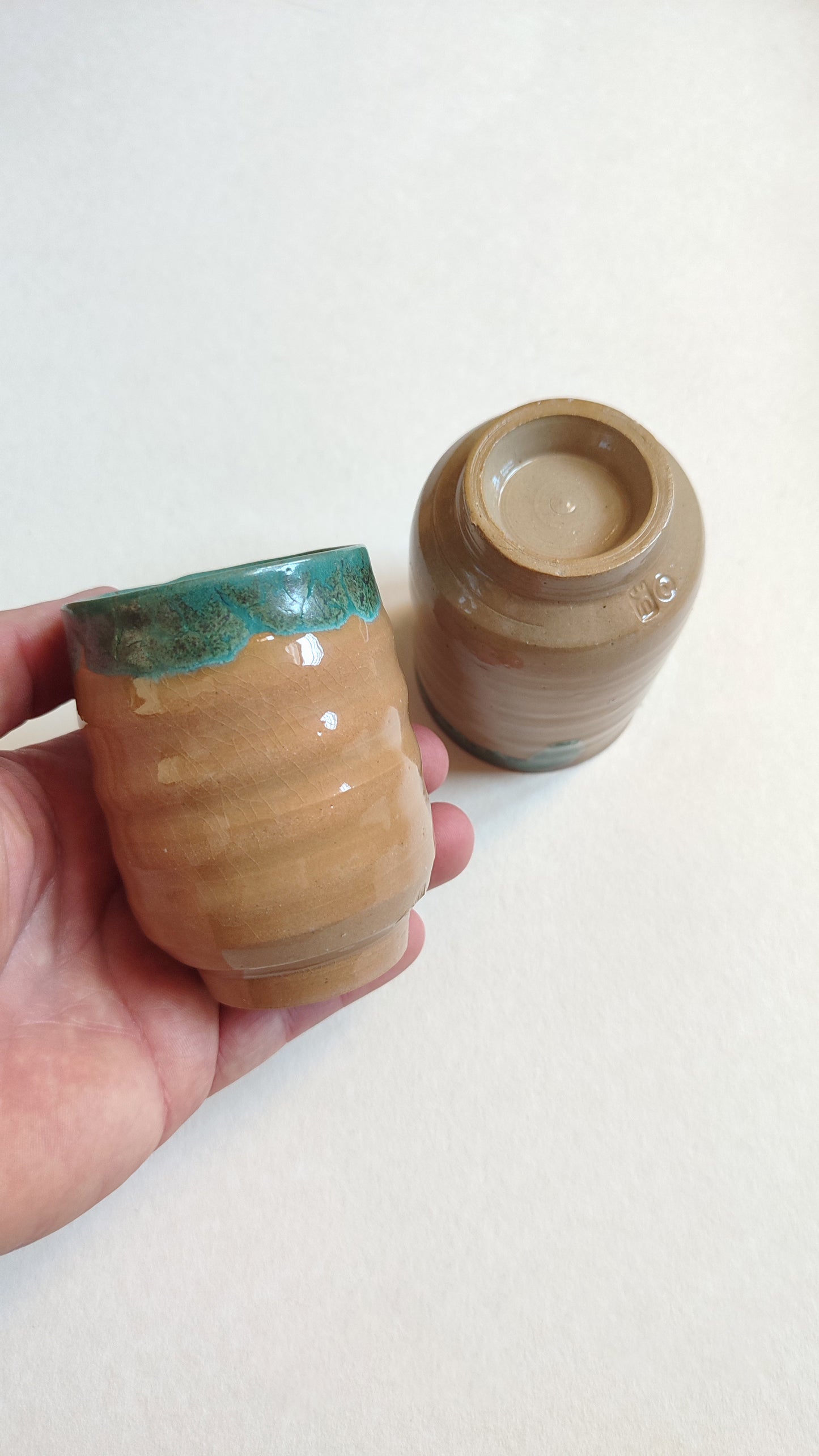 Paire de tasses à thé céramique de style "Mino" 80mm "Agano Yaki"