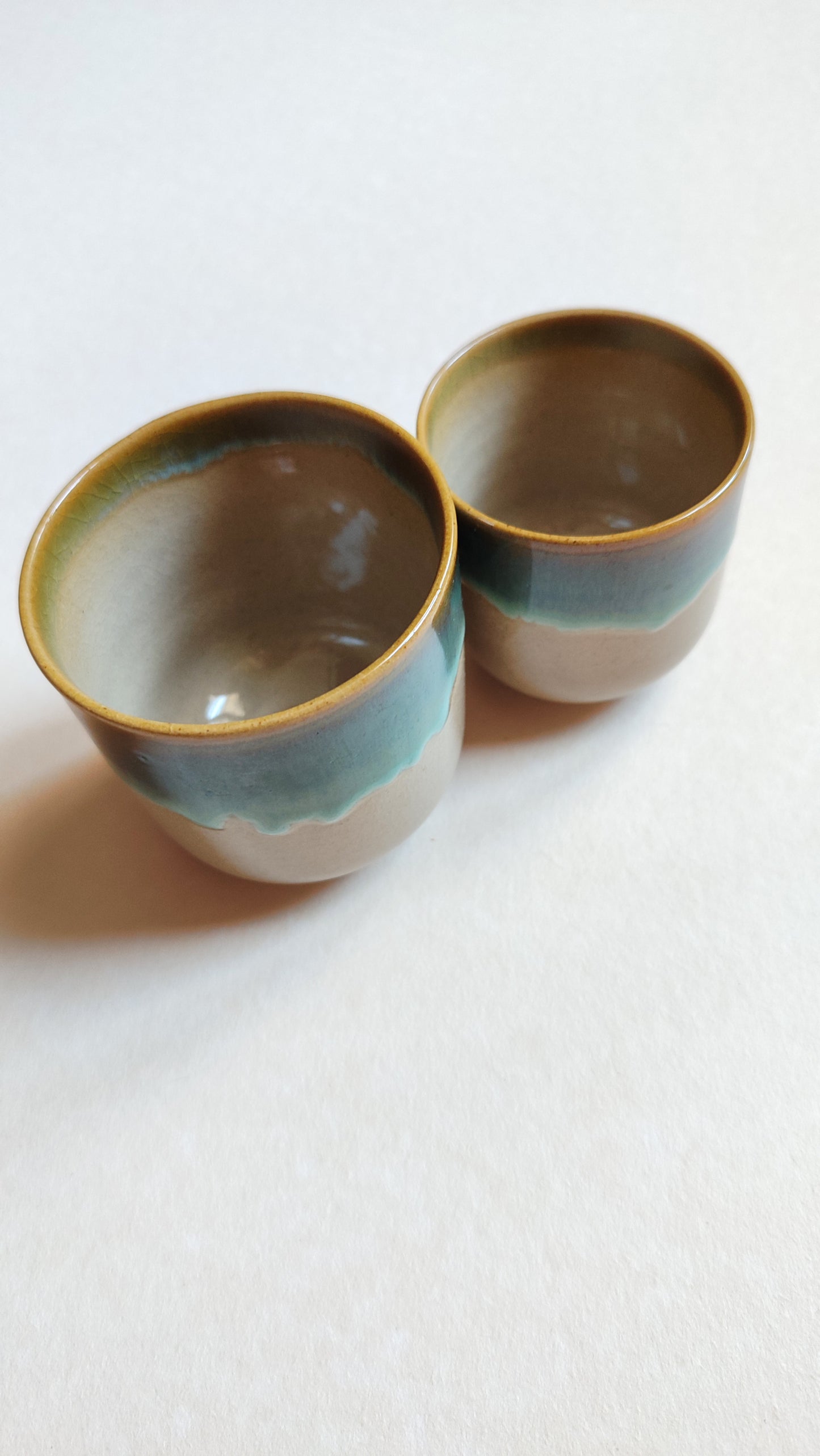 Paire de tasses à Salé céramique de style "Mino" 75mm "Takatori"