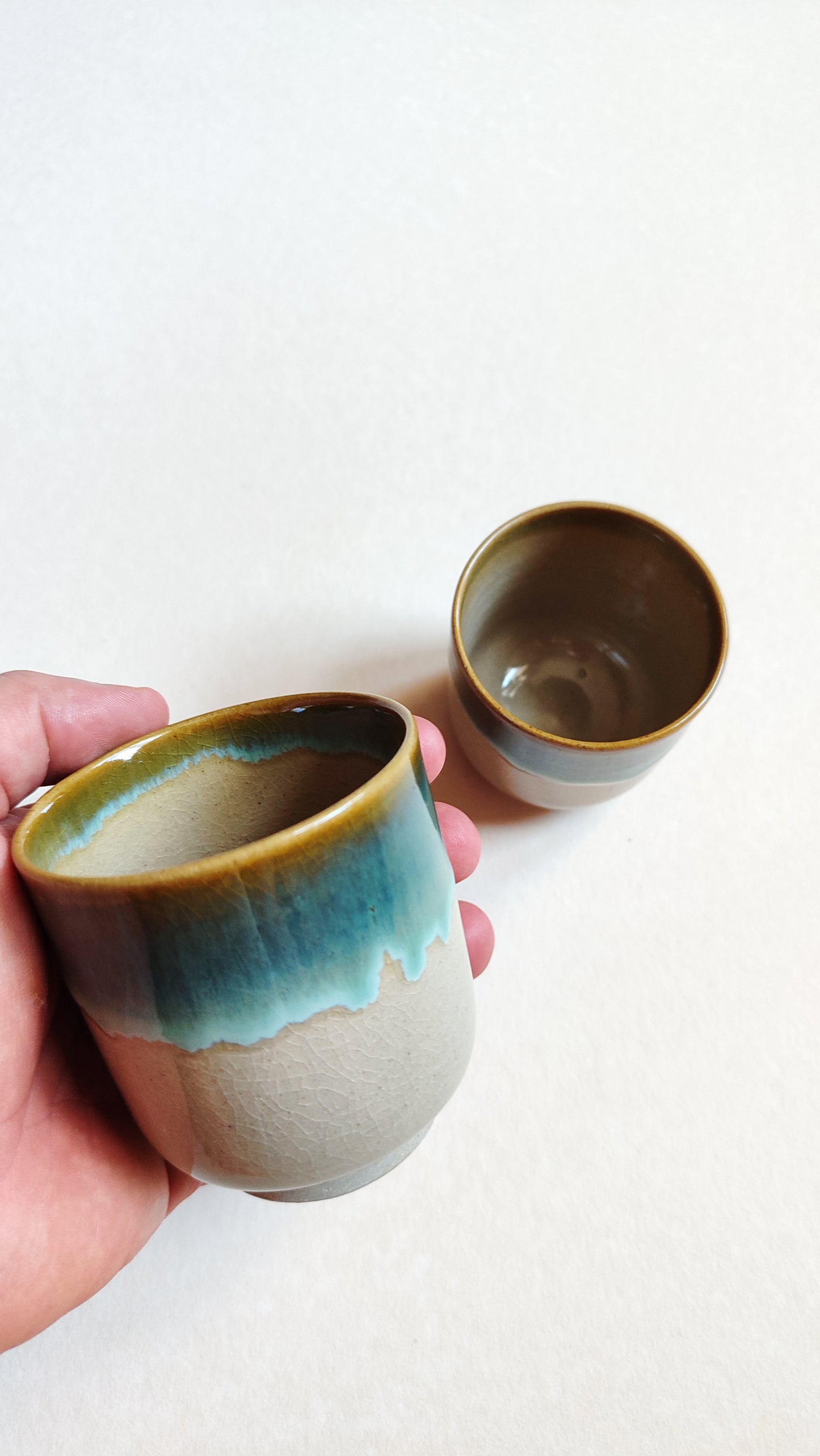Paire de tasses à Salé céramique de style "Mino" 75mm "Takatori"