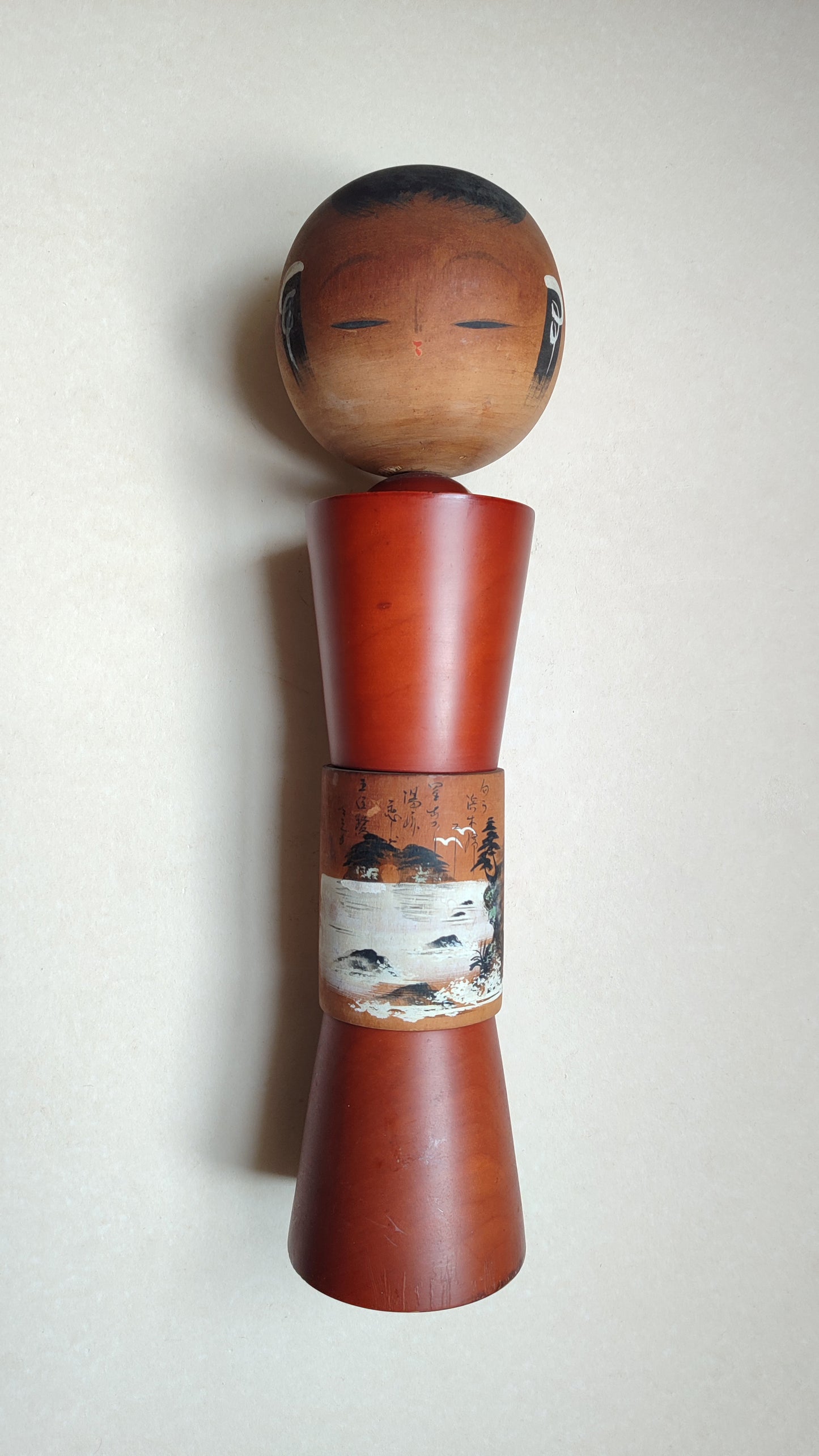 Trés grande poupée japonaise en bois "Kokechi" 430mm
