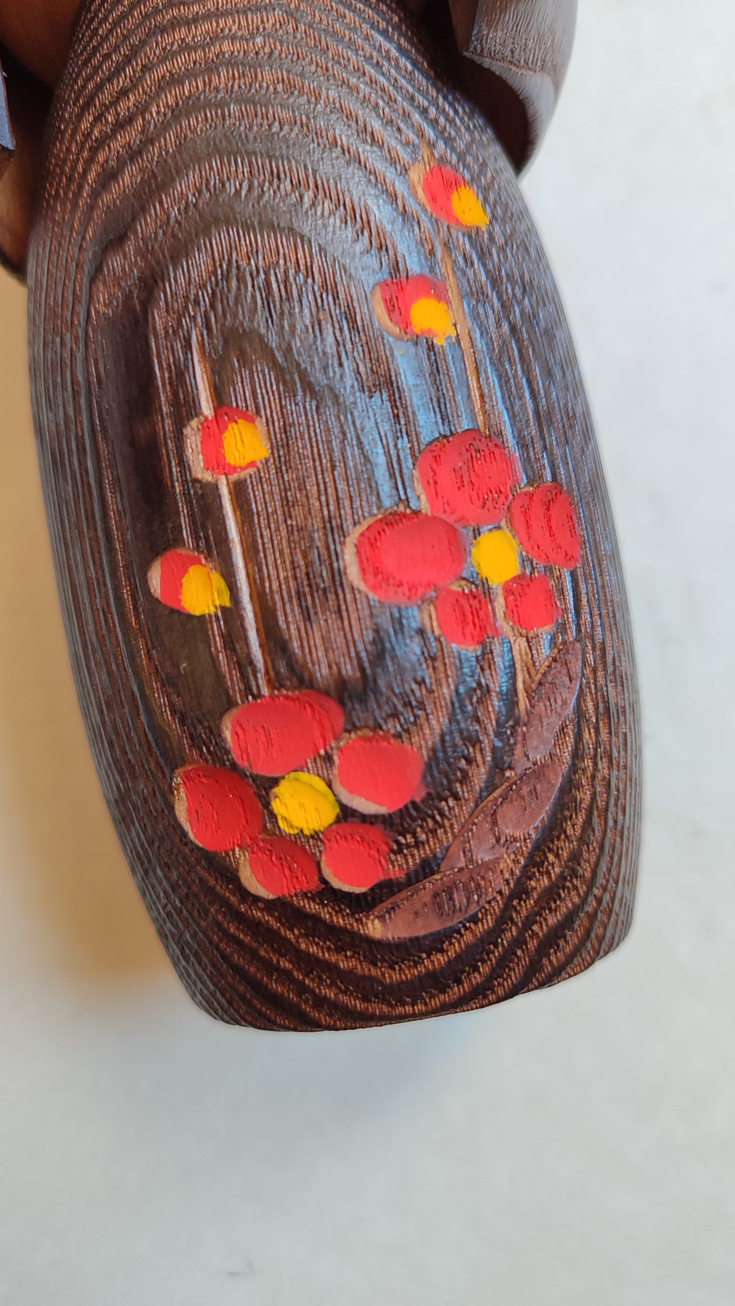 Poupée japonaise "Kokechi" en bois brûlé "Yakisugi" 190mm