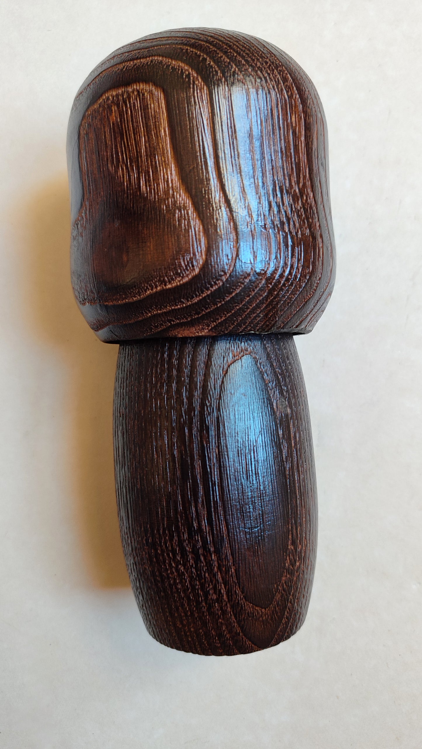 Poupée japonaise "Kokechi" en bois brûlé "Yakisugi" 190mm