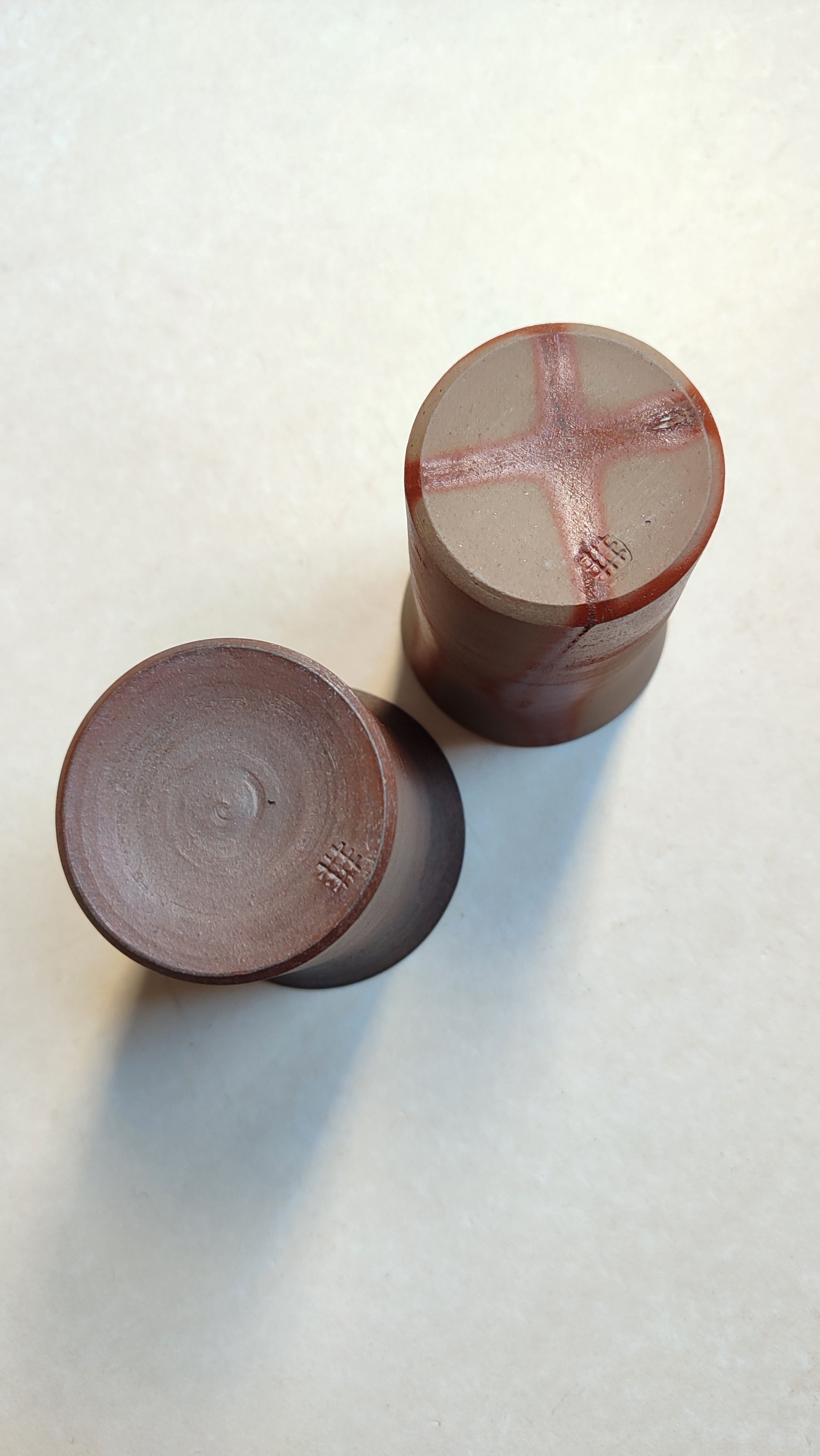 Paire de tasses à Saké céramique de "Bizen" 98mm "Toukeido"