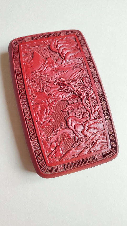 Boîte laque japonaise encrier 22 X 14cm