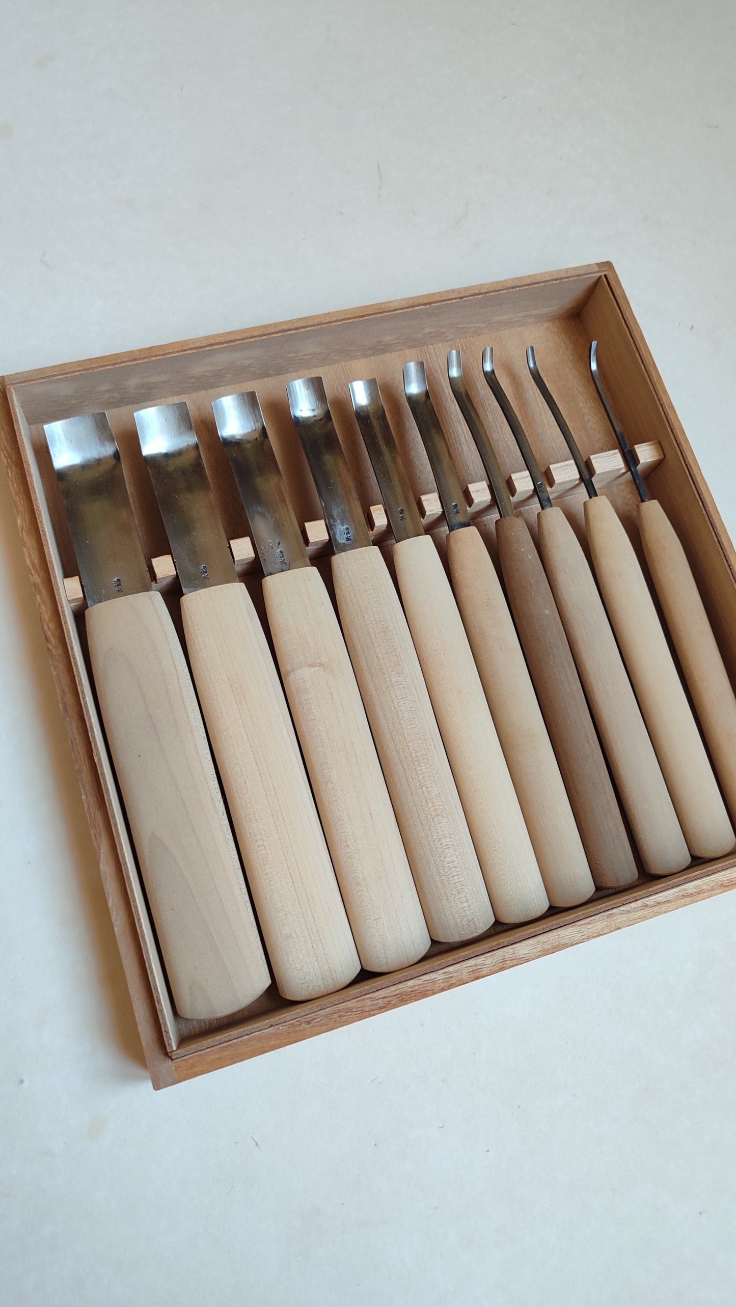 Set de ciseaux japonais "Chokokuto" gouges de gravure sur bois "Seigen"