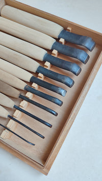Set de ciseaux japonais "Chokokuto" gouges de gravure sur bois "Seigen"