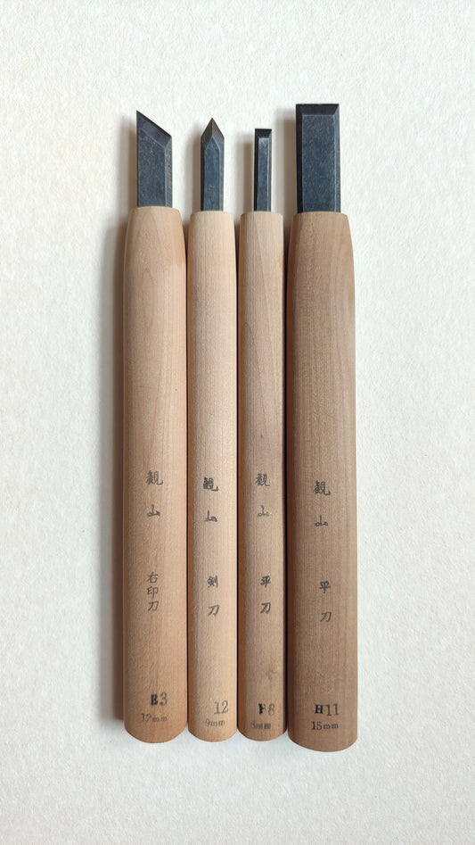 Set de ciseaux japonais de gravure sur bois "Chokokuto"