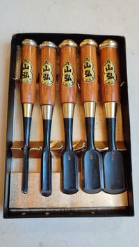 Rare set de gouges japonaises "Sotomaru Nomi" 9, 15, 24, 30, 36mm "Yamahiro"