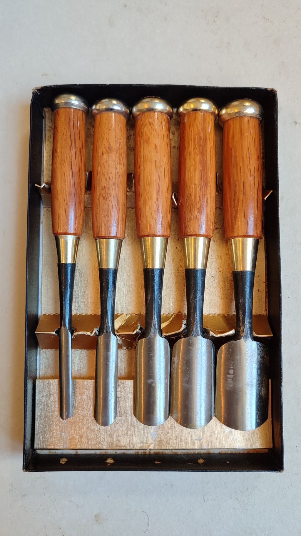 Rare set de gouges japonaises "Sotomaru Nomi" 9, 15, 24, 30, 36mm "Yamahiro"