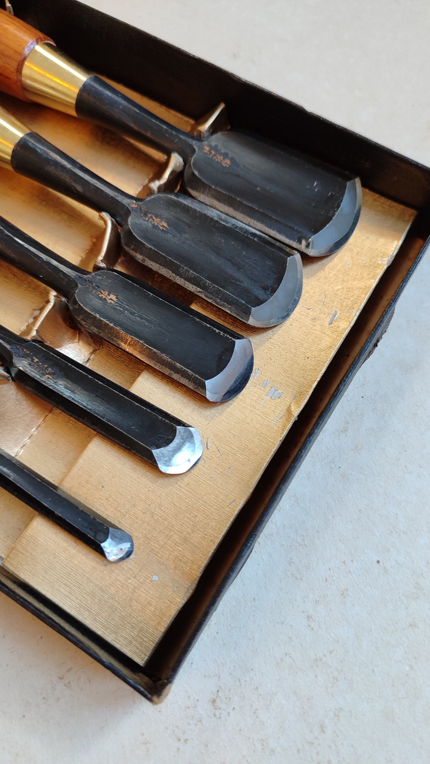 Rare set de gouges japonaises "Sotomaru Nomi" 9, 15, 24, 30, 36mm "Yamahiro"