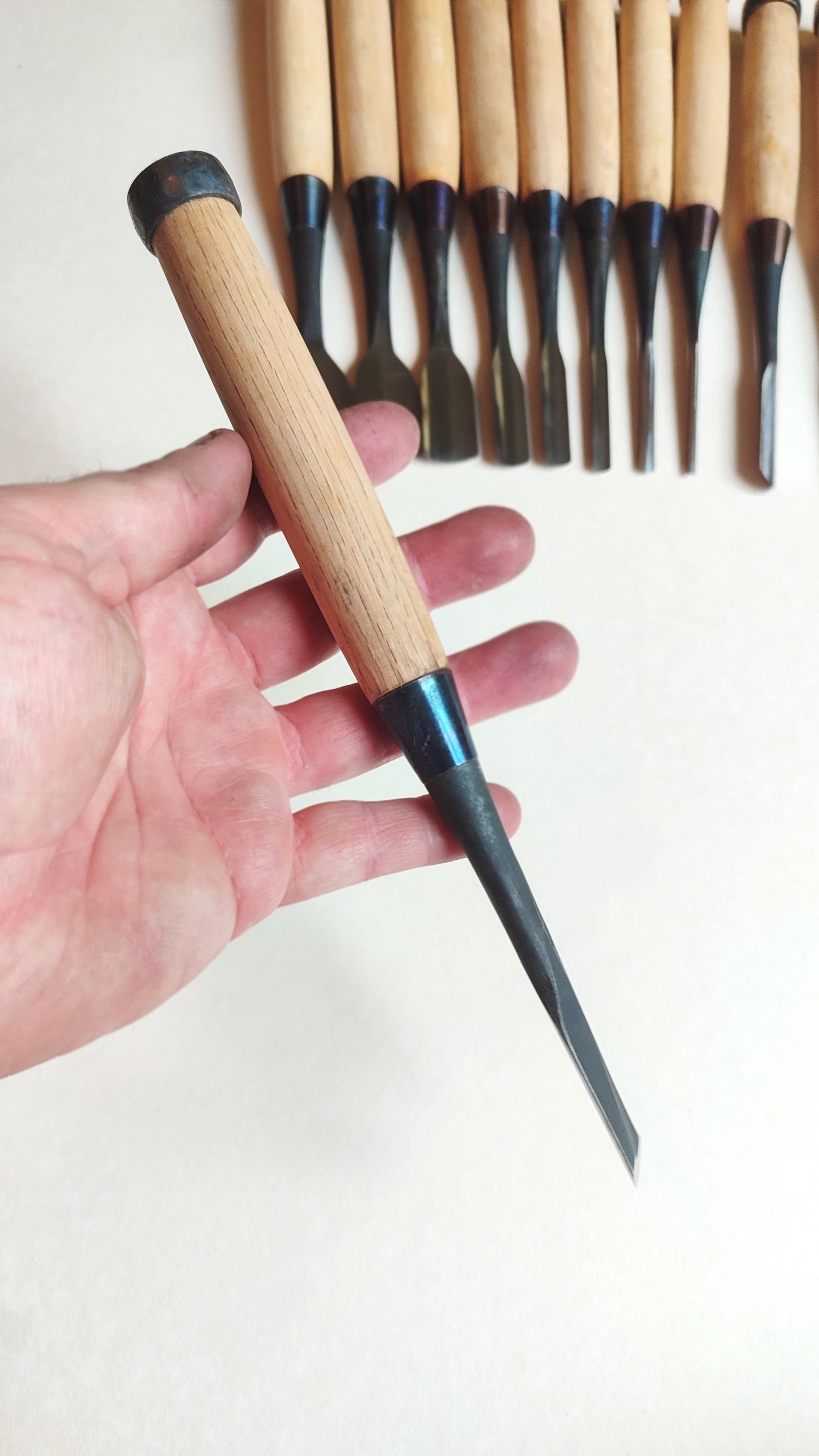 Set de ciseaux de sculpture japonais "Maru nomi" 13 pièces "Kunihide"