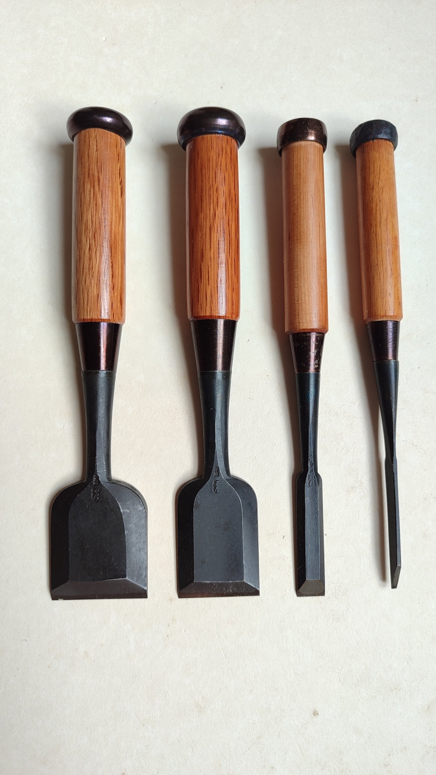 Raro juego de tijeras japonesas del gremio de Tokio "Oire Nomi" 3, 12, 36, 42 mm "Masahiko"