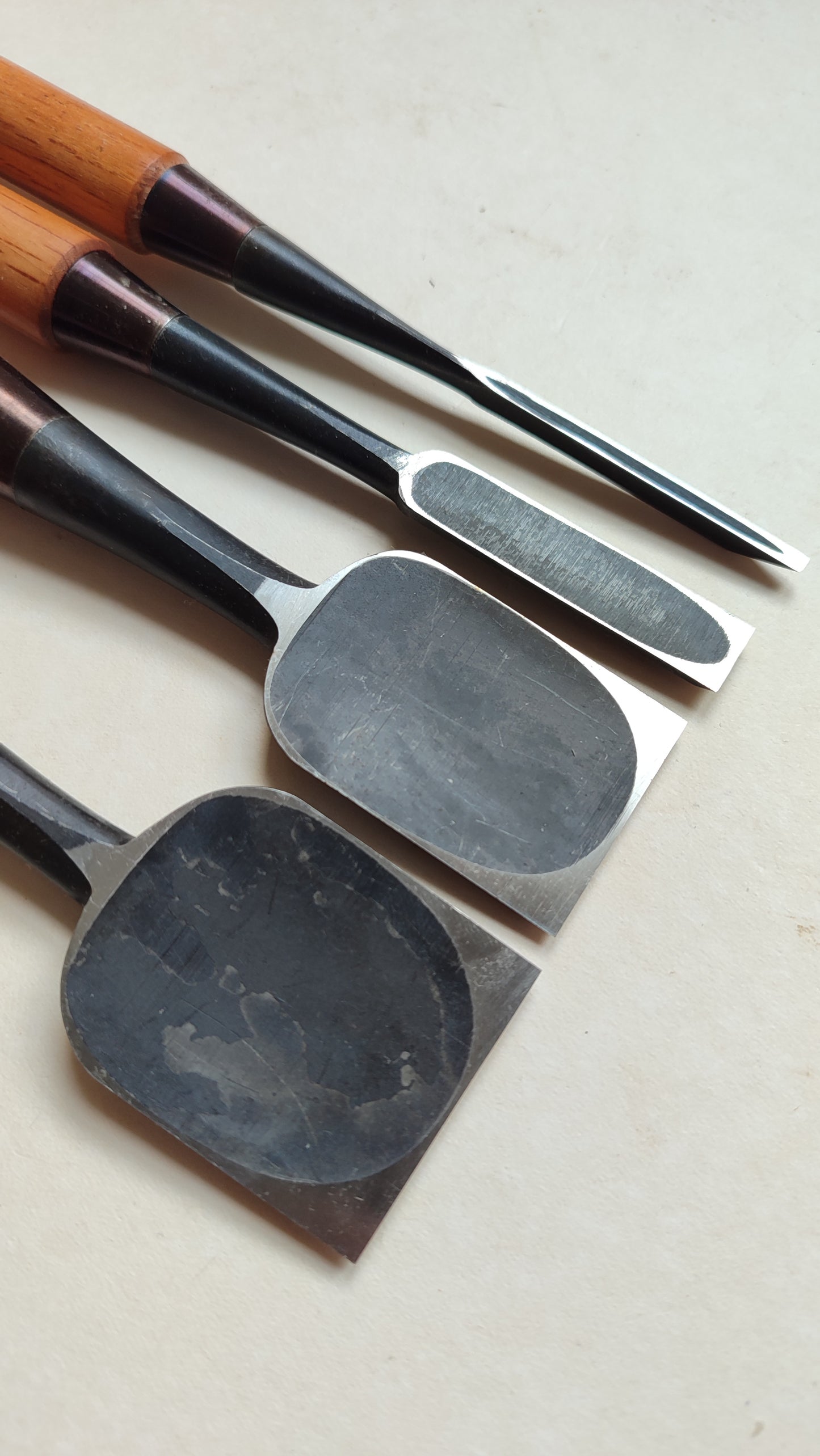 Raro juego de tijeras japonesas del gremio de Tokio "Oire Nomi" 3, 12, 36, 42 mm "Masahiko"