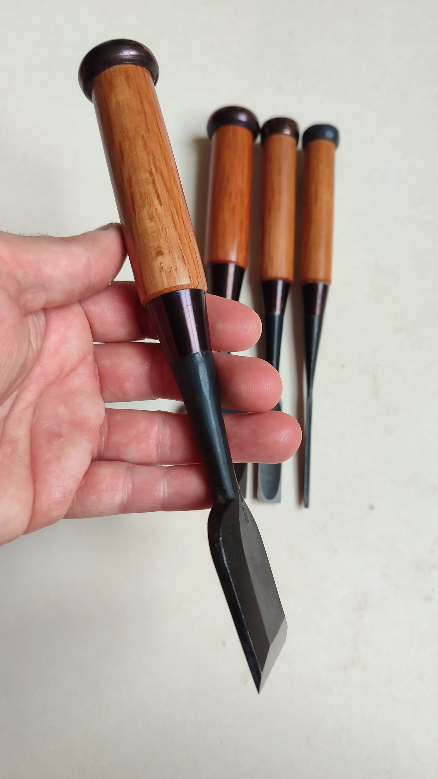 Raro juego de tijeras japonesas del gremio de Tokio "Oire Nomi" 3, 12, 36, 42 mm "Masahiko"
