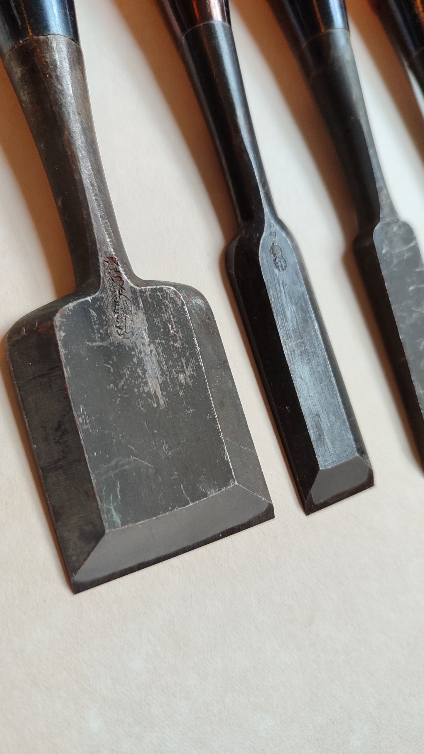 Raro juego de tijeras japonesas del gremio de Tokio "Oire Nomi" 3, 12, 36, 42 mm "Masahiko"