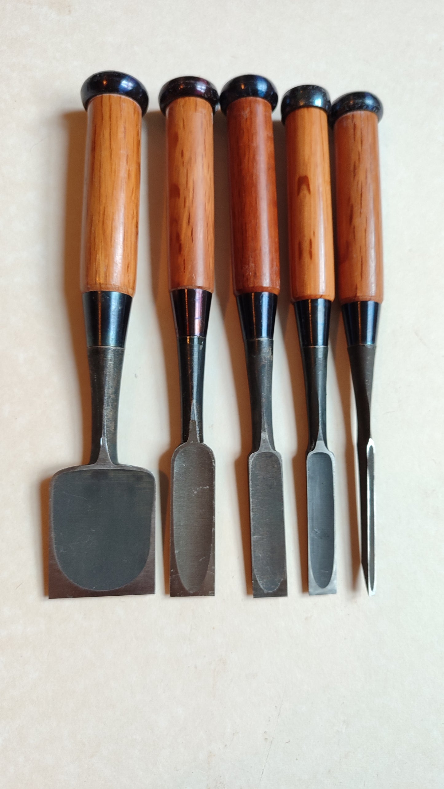 Raro juego de tijeras japonesas del gremio de Tokio "Oire Nomi" 3, 12, 36, 42 mm "Masahiko"