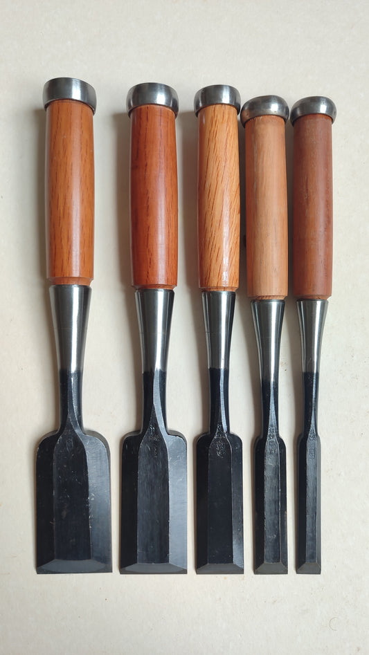 Assorted Set of 5 Vintage Japanese Scissors "Tataki Nomi" 15, 21, 30, 42, 48mm