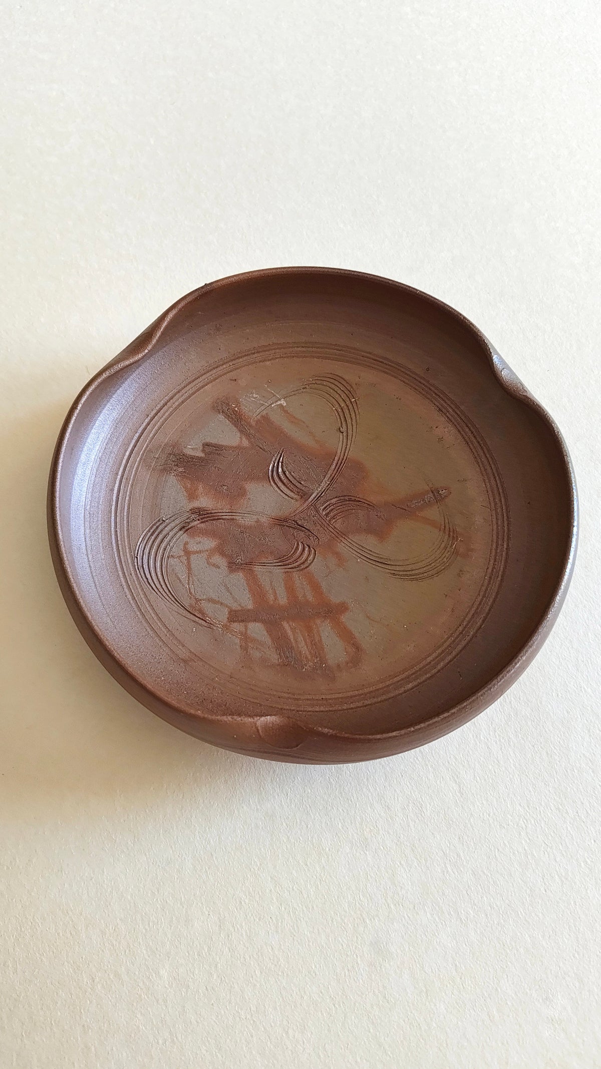 Coupe à confiserie japonaise de style "Bizen" fabriqué par "Akiyoshi Murakami" 155mm