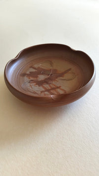 Coupe à confiserie japonaise de style "Bizen" fabriqué par "Akiyoshi Murakami" 155mm