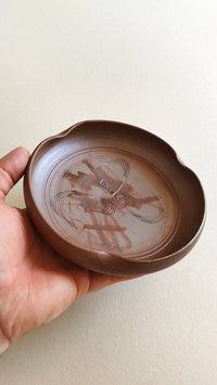 Coupe à confiserie japonaise de style "Bizen" fabriqué par "Akiyoshi Murakami" 155mm