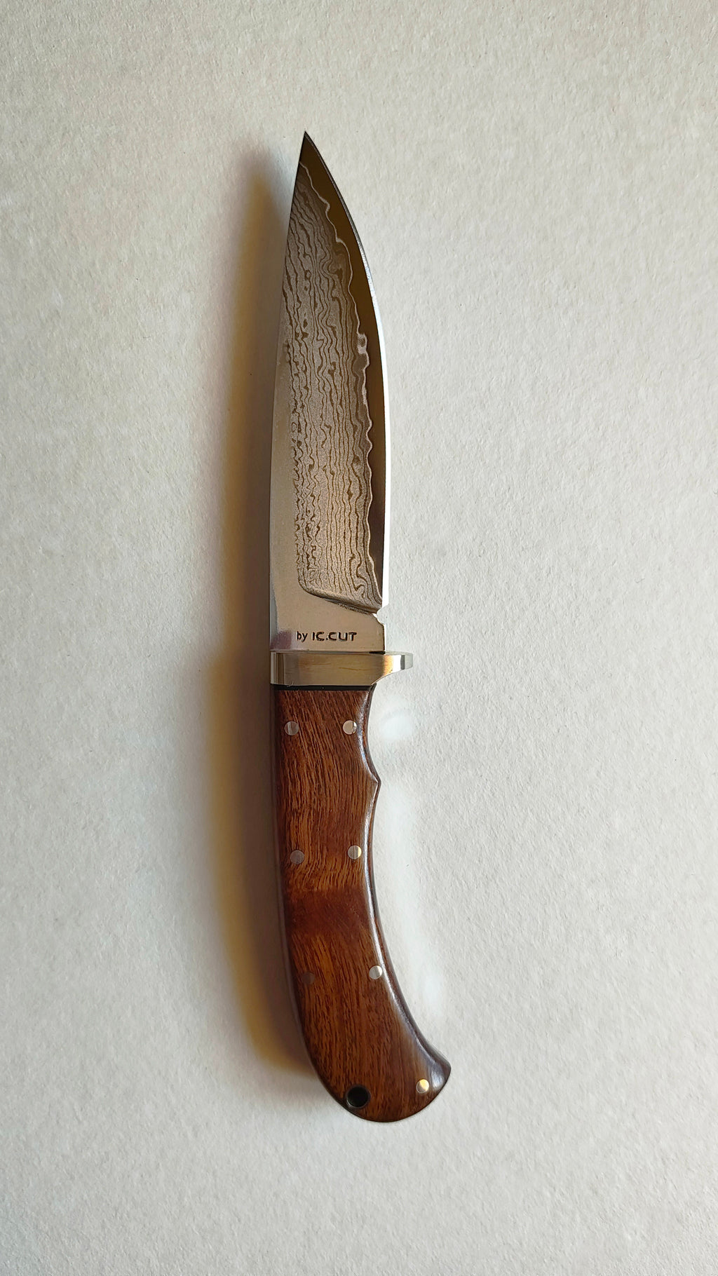 Couteau de chasse japonais "Kogatana" damassé 115mm "Hiro" double biseaux