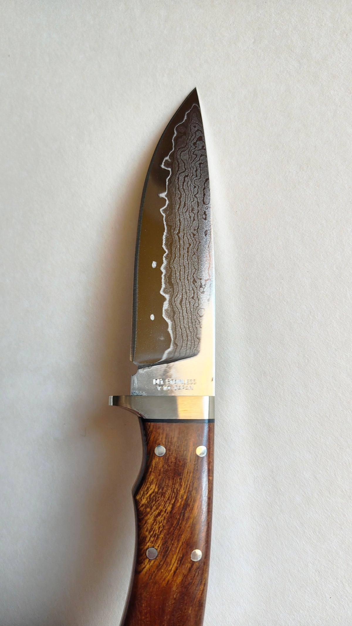 Couteau de chasse japonais "Kogatana" damassé 115mm "Hiro" double biseaux