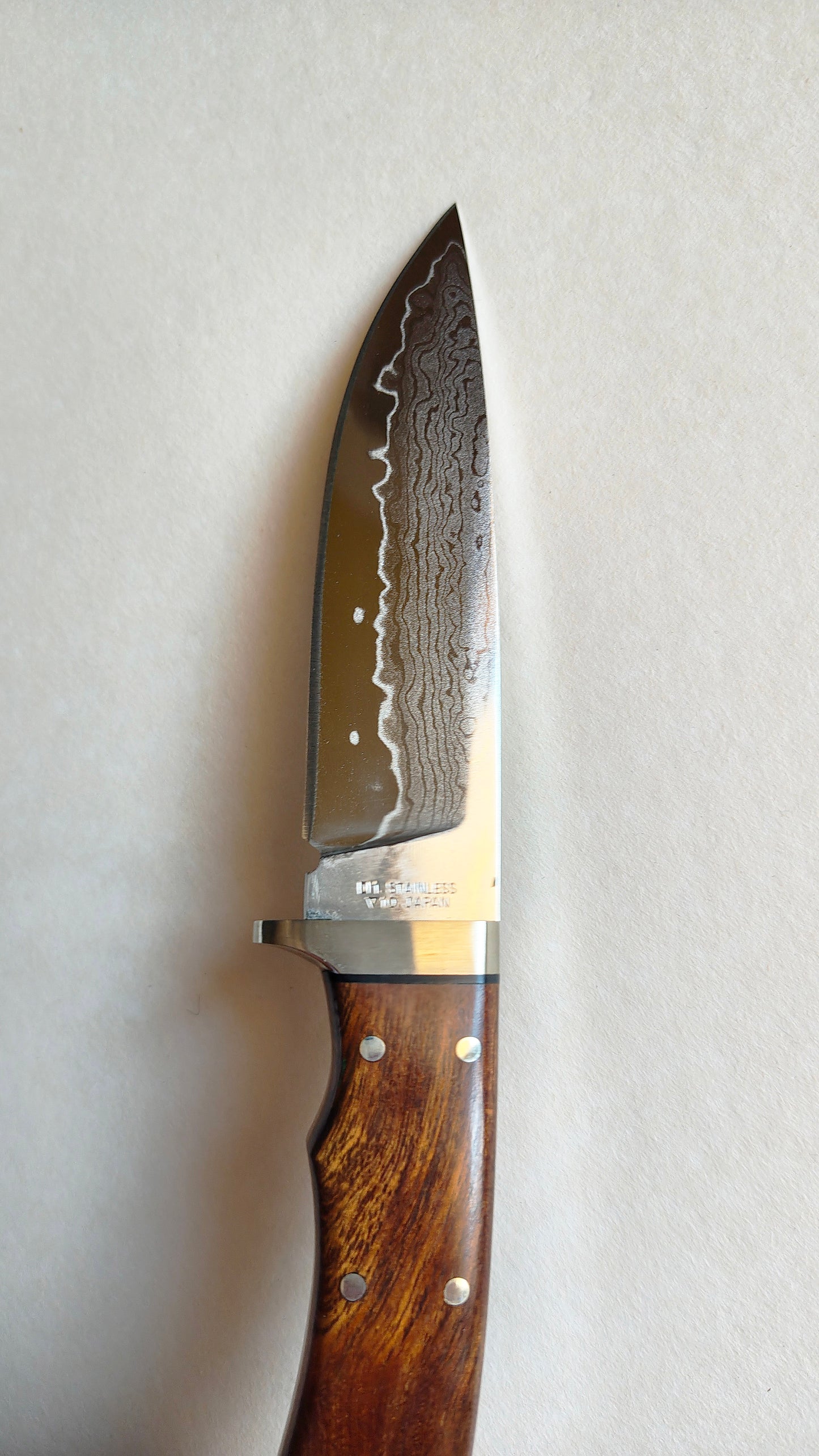 Couteau de chasse japonais "Kogatana" damassé 115mm "Hiro" double biseaux