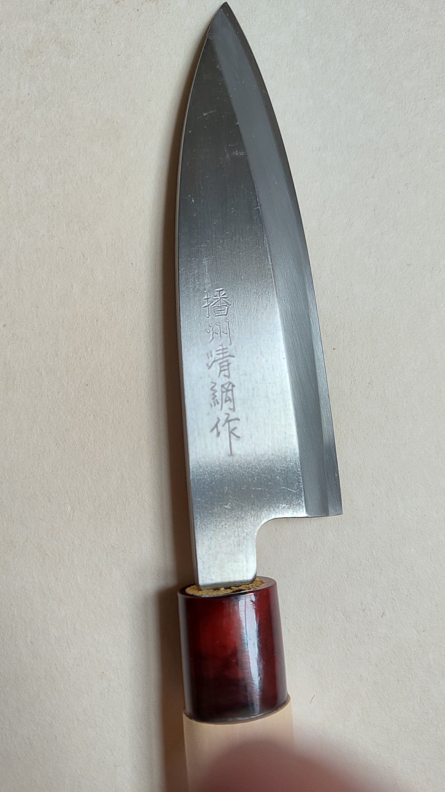 Couteau de cuisine japonais "Ai-Deba" 140mm "Kiyoshi Tsusaku"