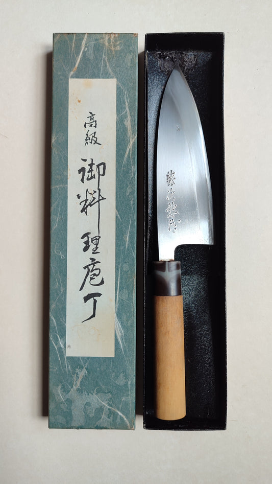 Magnifique couteau de cuisine japonais vintage "Deba" 165mm "Fujijiro"
