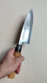 Magnifique couteau de cuisine japonais vintage "Deba" 165mm "Fujijiro"