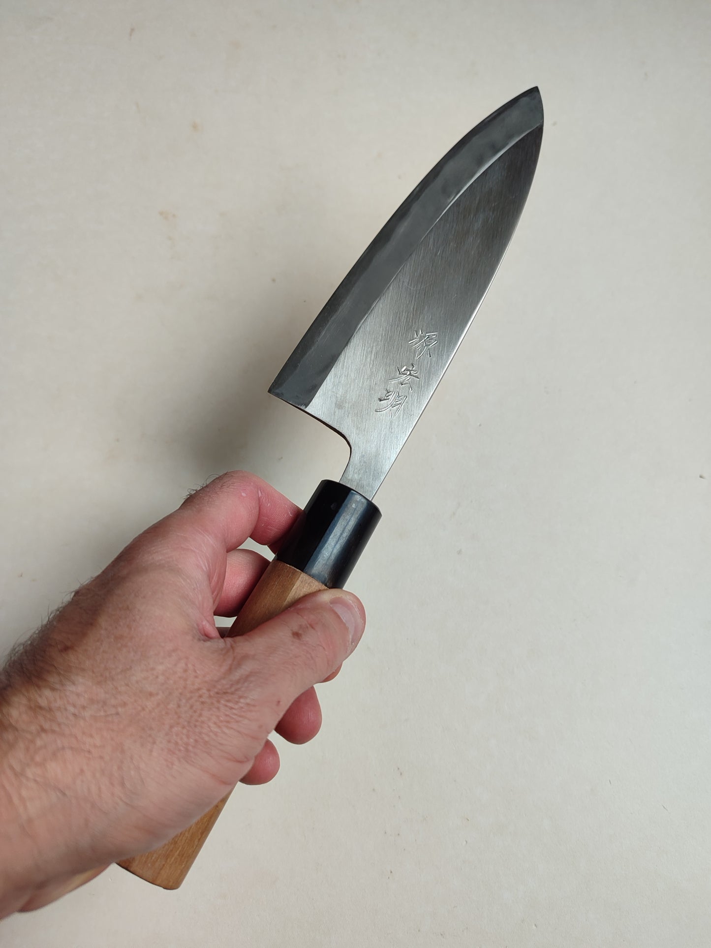 Couteau de cuisine japonais vintage "Deba" 180mm "Minamoto" gaucher