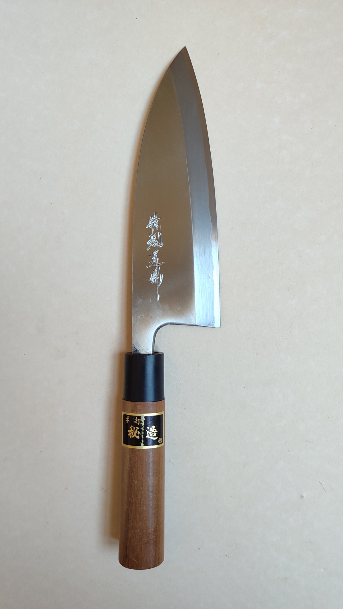 Magnifique couteau de cuisine japonais vintage "Deba" 165mm "Seikon"