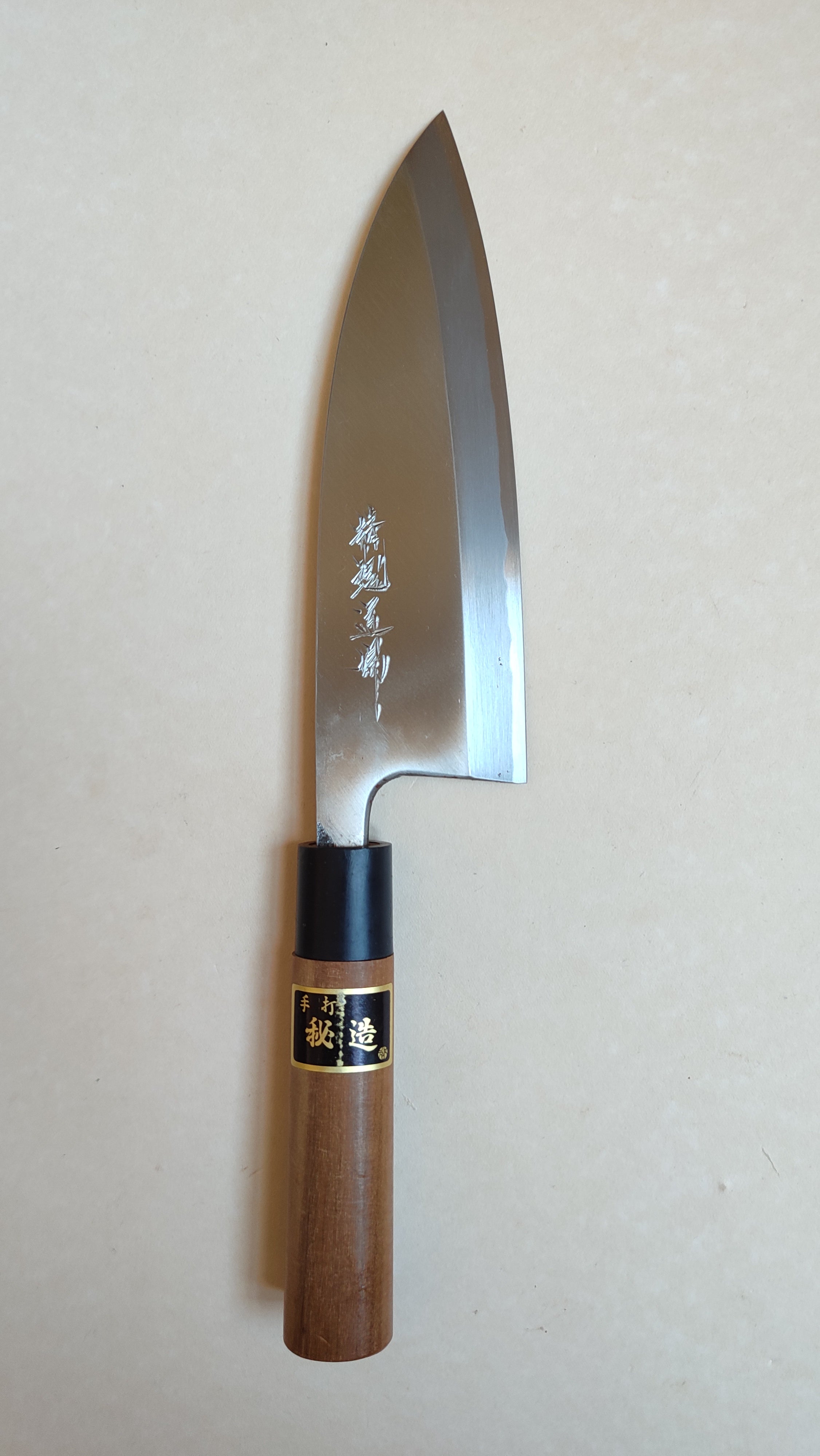 Magnifique couteau de cuisine japonais vintage "Deba" 165mm "Seikon"