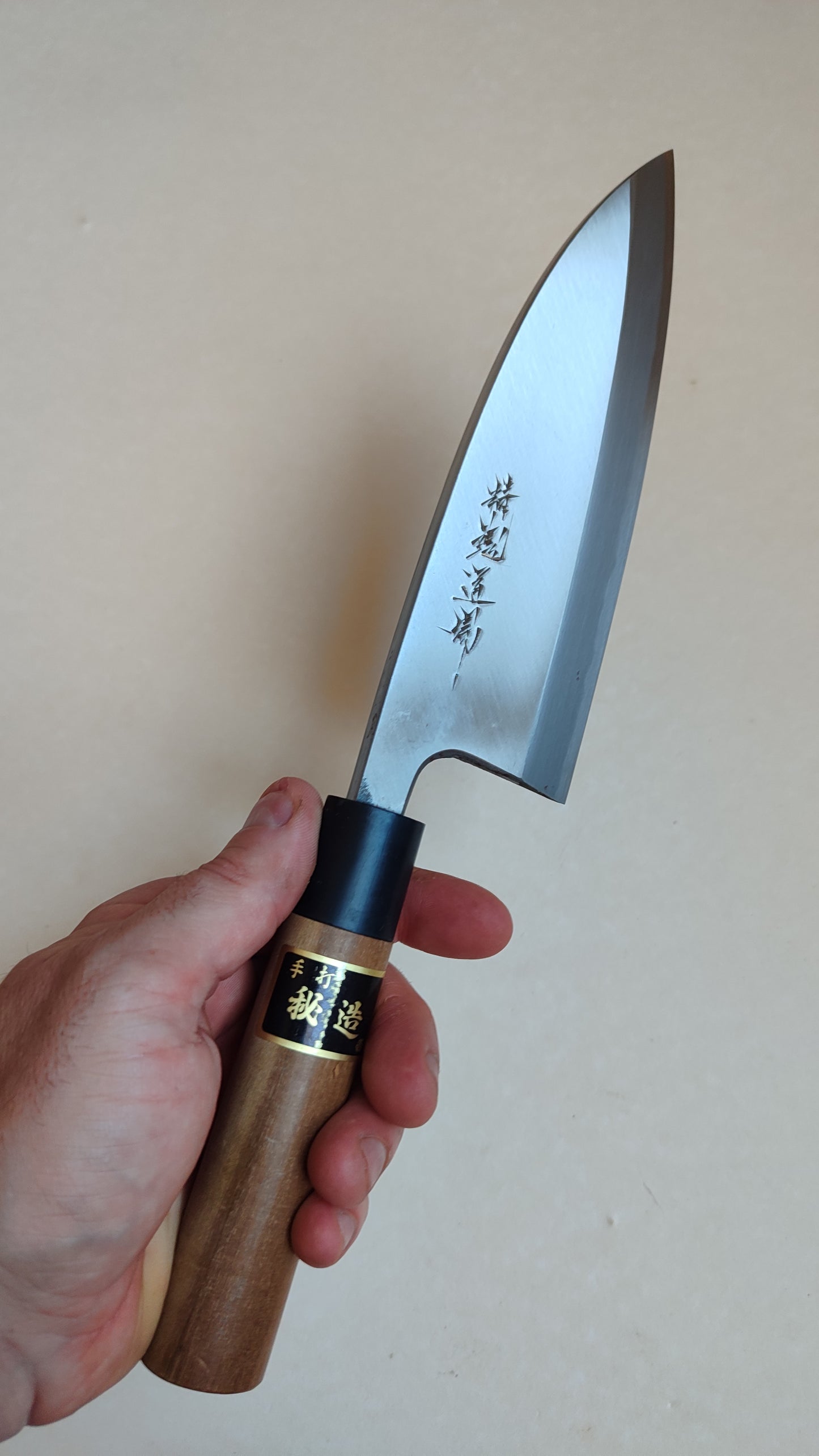 Magnifique couteau de cuisine japonais vintage "Deba" 165mm "Seikon"