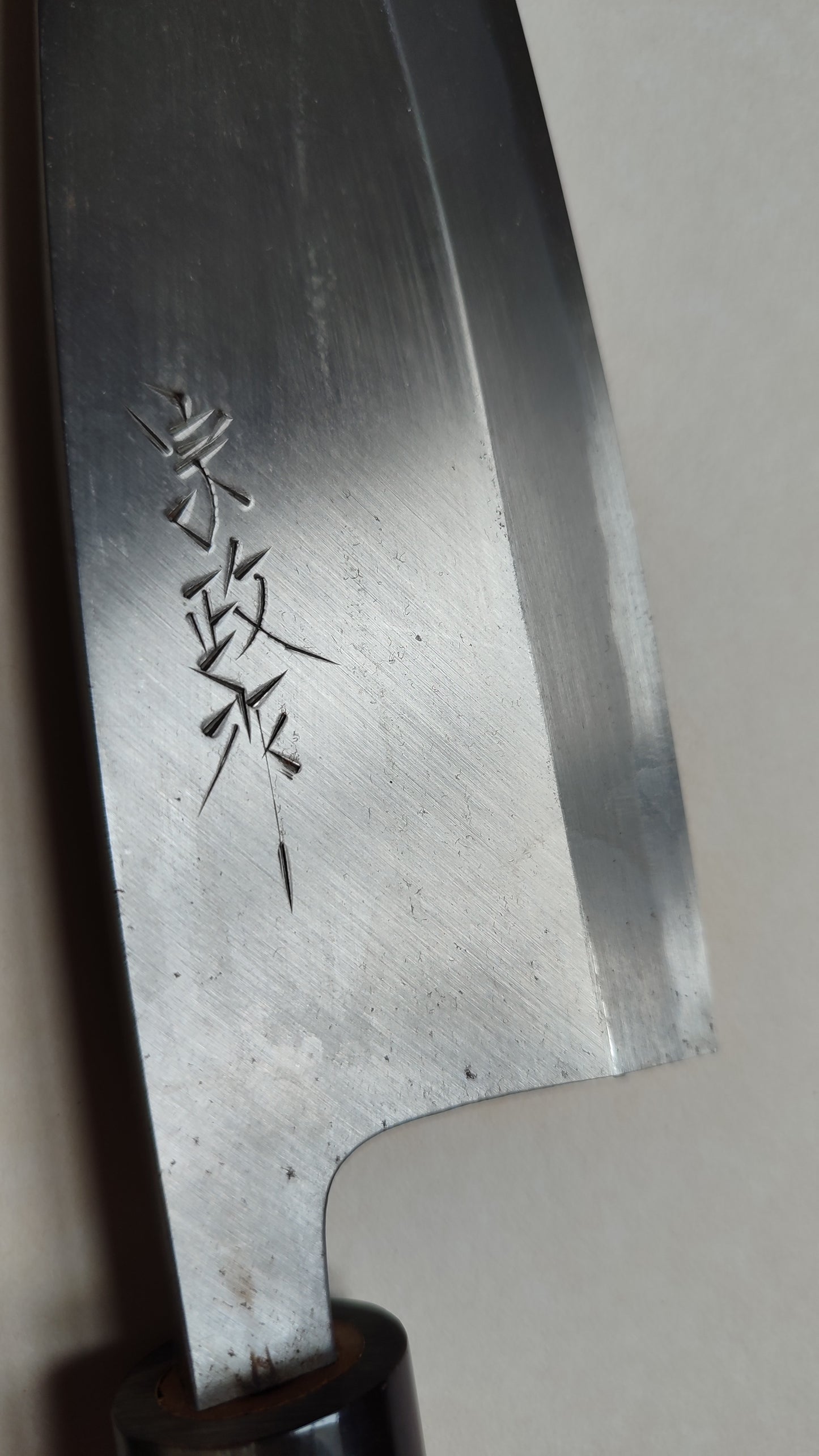 Joli couteau de cuisine japonais vintage "Deba" 180mm