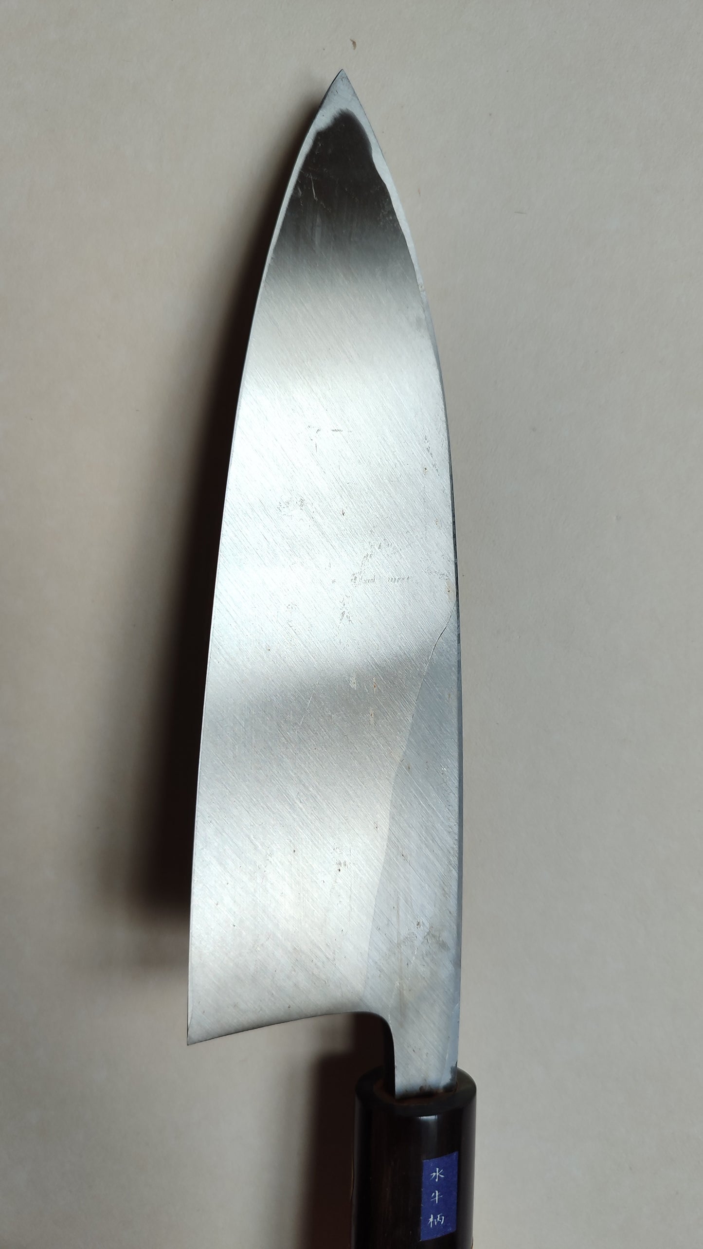 Joli couteau de cuisine japonais vintage "Deba" 180mm
