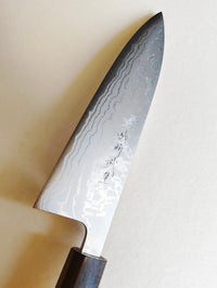 Magnifique couteau de cuisine japonais "Gyuto" 180mm White steel "Shiro kamo"