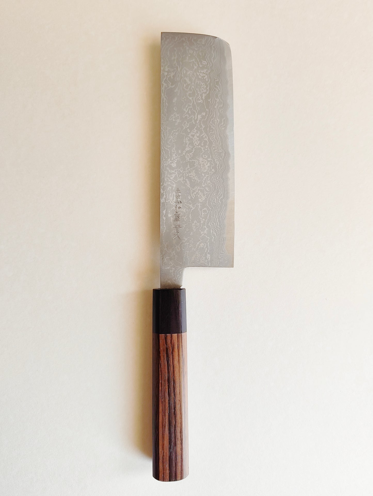 Magnifique couteau de cuisine japonais "Nakiri" 165mm White steel "Shiro kamo"